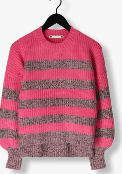 roze co'couture trui row melange stripe knit