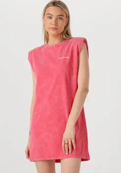 roze colourful rebel mini jurk tropical beach tour acid wash padded dress sl