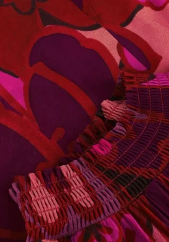 JANSEN AMSTERDAM mini jurk wfp598 dress print with smocked turtle neck><noscript><img width=