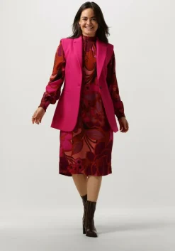 JANSEN AMSTERDAM mini jurk wfp598 dress print with smocked turtle neck><noscript><img width=