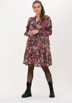 roze neo noir mini jurk manga festive floral dress
