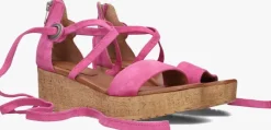 roze omoda sandalen met hak 722007