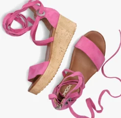 roze omoda sandalen met hak 722007