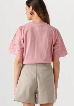 roze y.a.s. t-shirt yaslex ss top w. emb sleeves s. noos