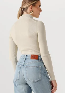 CALVIN KLEIN coltrui woven label roll neck><noscript><img width=