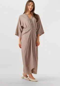 taupe co'couture maxi jurk heracc knot dress