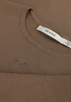 taupe gestuz midi jurk brielle