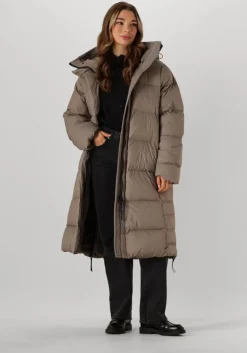 taupe krakatau gewatteerde jas qw503