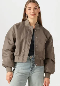 taupe my essential wardrobe jack helgamw short bomber jacket