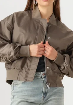taupe my essential wardrobe jack helgamw short bomber jacket