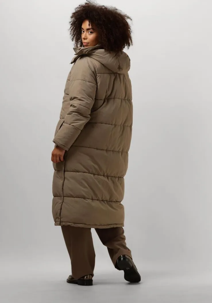 taupe notre-v gewatteerde jas nv-edna