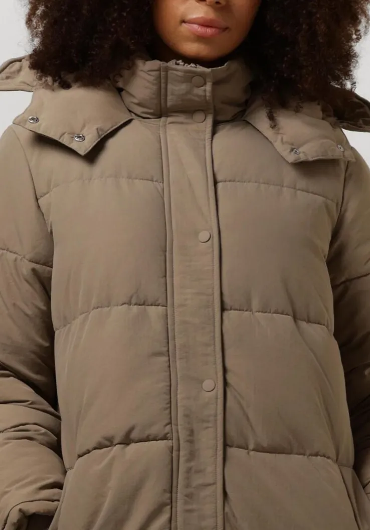 taupe notre-v gewatteerde jas nv-edna