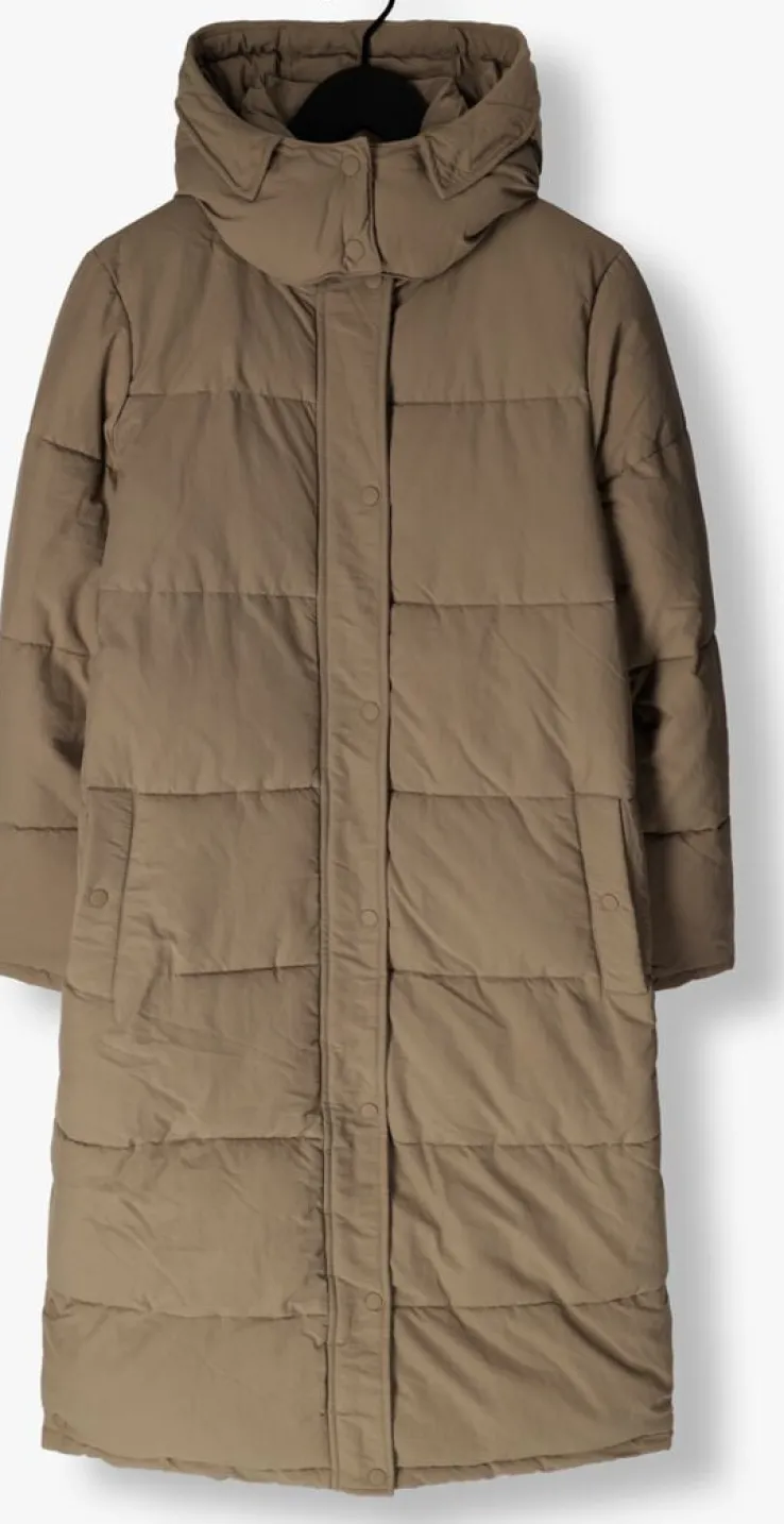 taupe notre-v gewatteerde jas nv-edna