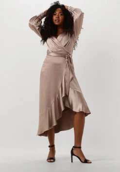 NOTRE-V midi jurk nv-dorissa satin dress>DAMES Jurken