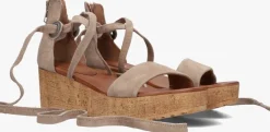 taupe omoda sandalen met hak 722007