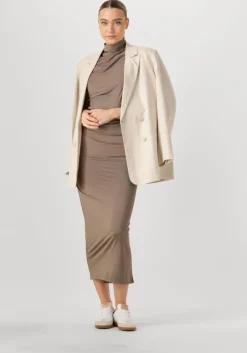 taupe rosemunde maxi jurk billie sl long drape dress