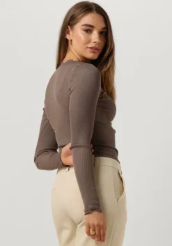 taupe rosemunde top babette silk t-shirt lace