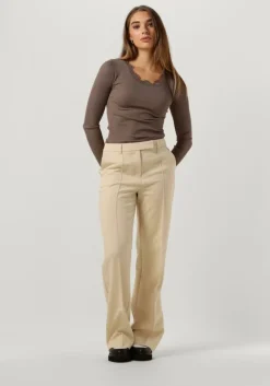 taupe rosemunde top babette silk t-shirt lace