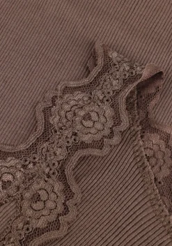 taupe rosemunde top babette silk top w/ lace