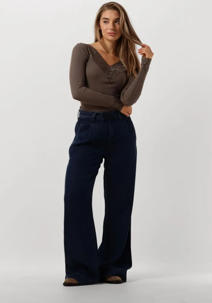 taupe rosemunde top bernadine organic t-shirt lace