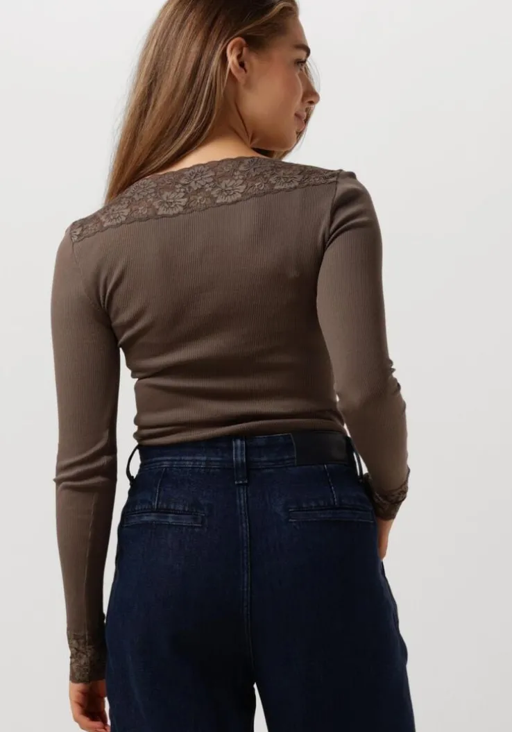 taupe rosemunde top bernadine organic t-shirt lace