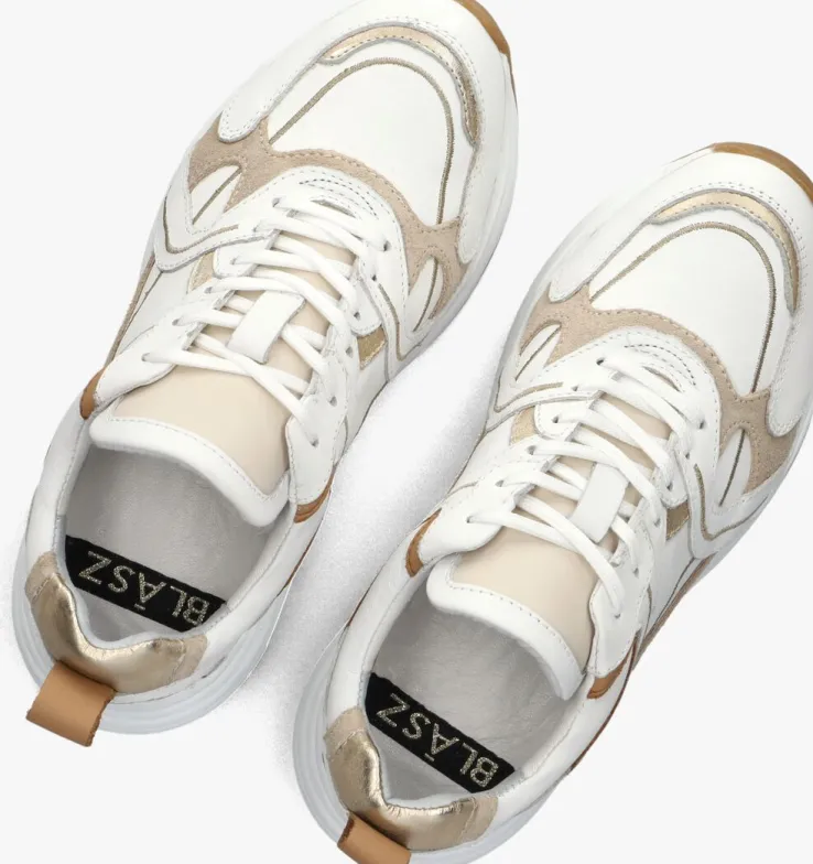 witte blasz lage sneakers charu-11