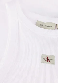 witte calvin klein top woven label rib tank top