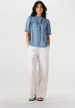 witte co'couture wijde broek loisecc linen long pant