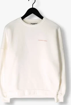 witte colourful rebel trui summer shell dropped shoulder sweat