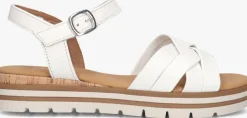 witte gabor platte sandalen 083.3