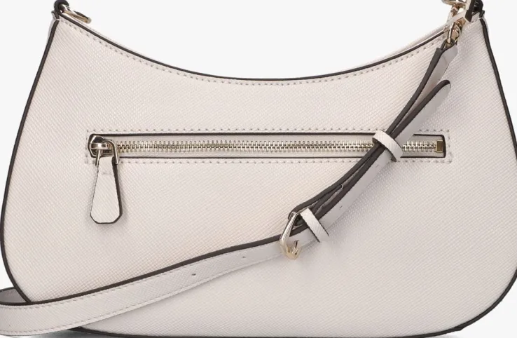 witte guess schoudertas noelle top zip shoulder bag