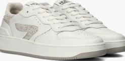 witte hub lage sneakers smash