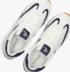 witte lauren ralph lauren lage sneakers dani low top lace