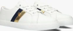 witte lauren ralph lauren lage sneakers janson ii low top lace