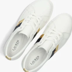 witte lauren ralph lauren lage sneakers janson ii low top lace