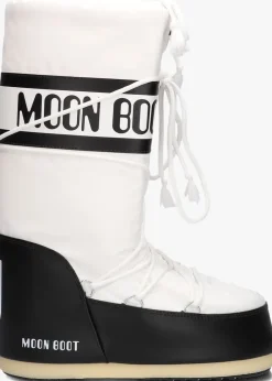 witte moon boot snowboots nylon veter snowboot