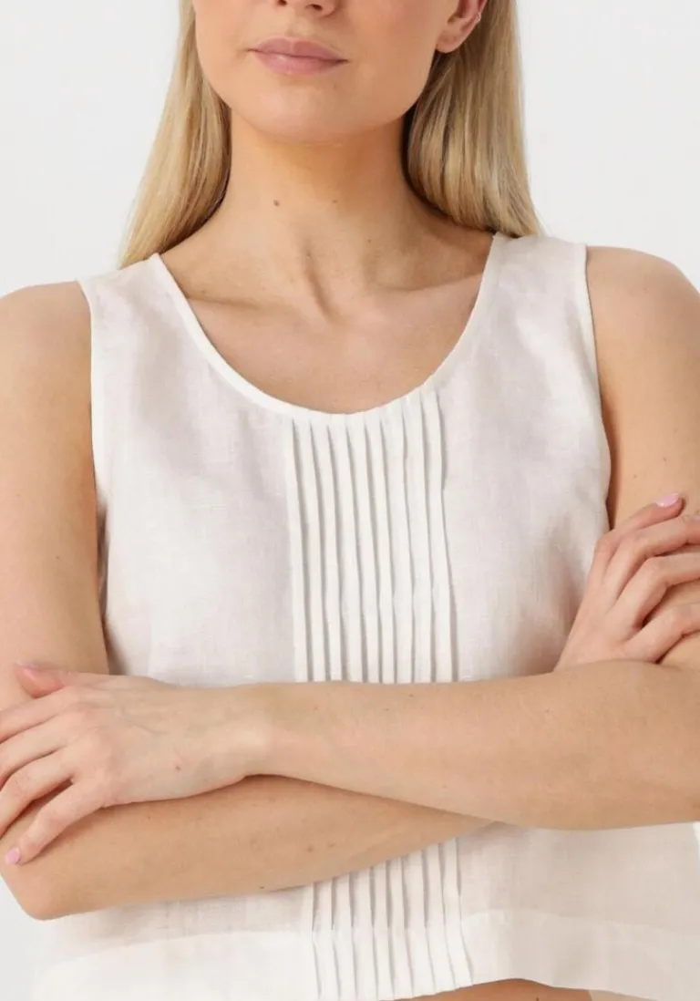 RESORT FINEST te top crop top linen>DAMES Tops & T-Shirts