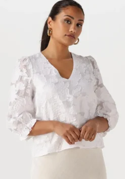 witte selected femme blouses slfcathi-sadie 3/4 top ff