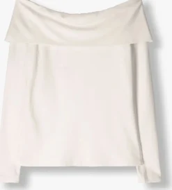 witte selected femme tops & t-shirts slfeffie ls off-shoulder top