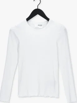 witte selected femme t-shirt anna ls crew neck tee