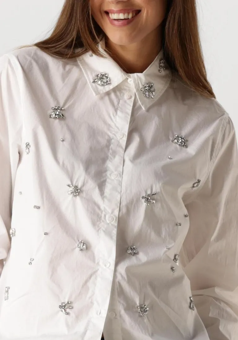 SUMMUM te blouses blouse crispy poplin diamants>DAMES Blouses