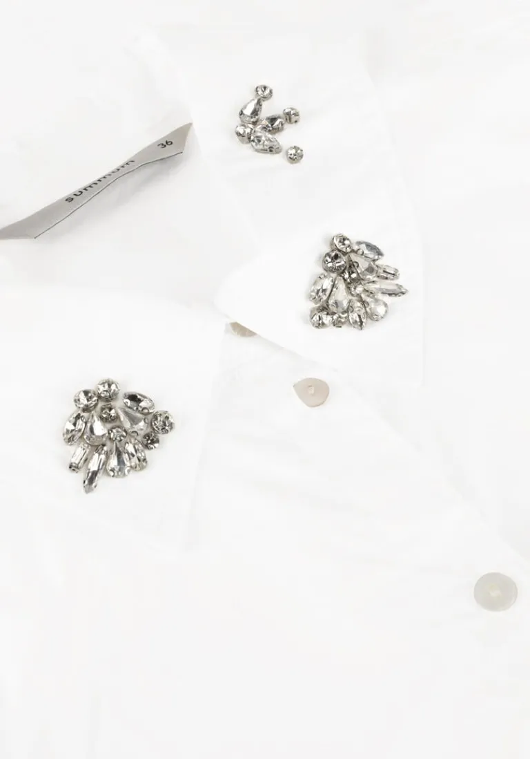 SUMMUM te blouses blouse crispy poplin diamants>DAMES Blouses