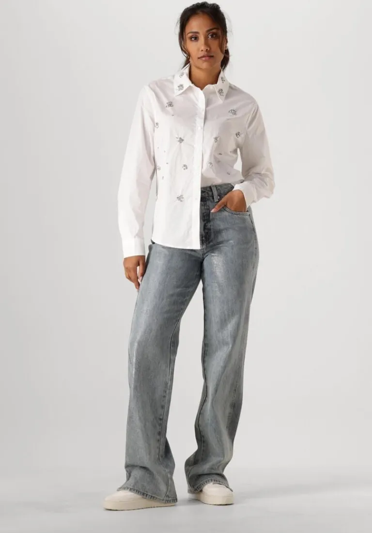 SUMMUM te blouses blouse crispy poplin diamants>DAMES Blouses