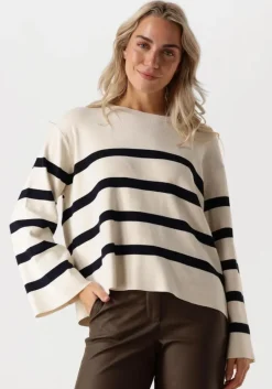 SUMMUM te trui striped sweater soft viscose polyamide knit>DAMES Truien & Vesten