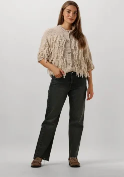 witte summum vest cardigan 3/4 sleeve fringe knit