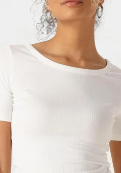 witte tommy hilfiger t-shirt slim 5x2 rib c-nk ss