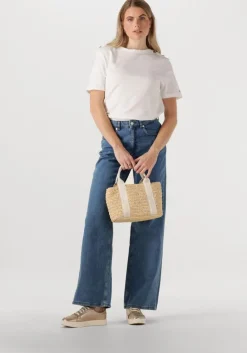 TOMMY HILFIGER te t-shirt reg stripe gold btn c-nk ss>DAMES Tops & T-Shirts