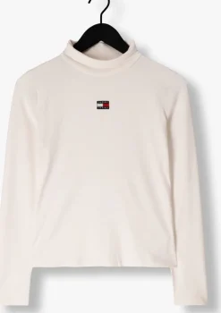 witte tommy jeans coltrui tjw slim badge mockneck
