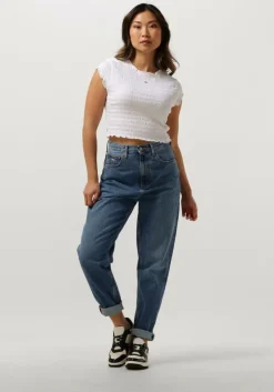 witte tommy jeans top tjw slim smock tee