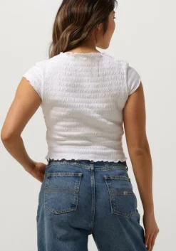witte tommy jeans top tjw slim smock tee